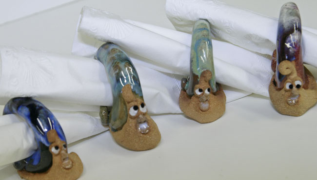 Monsieur Escargot napkin rings created by Aelier de Teresa