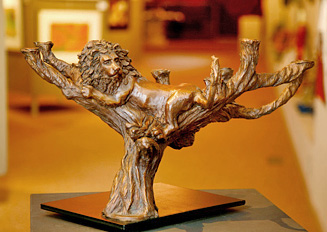 Bronze Lion/Tree Menorah
